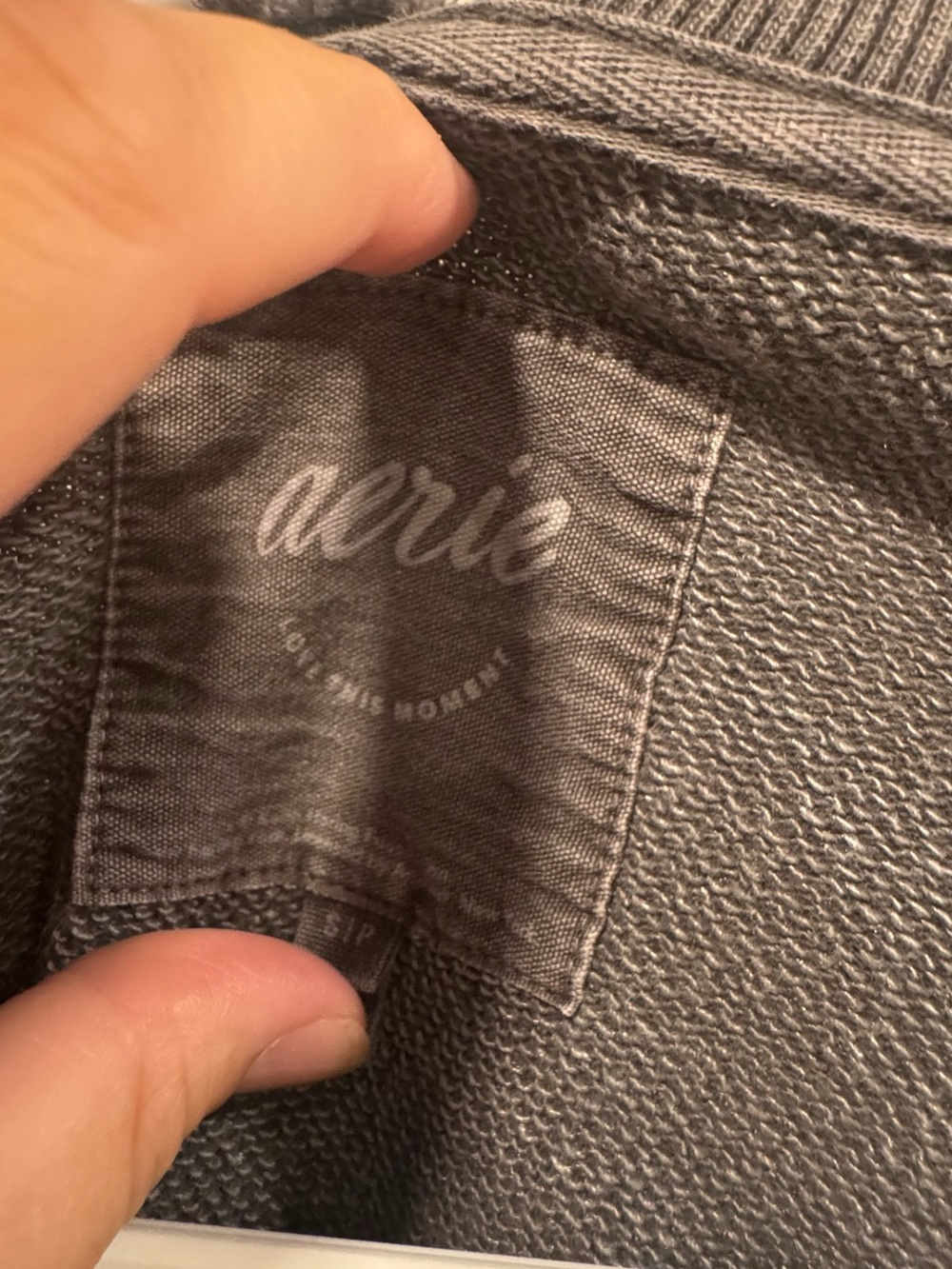 aerie Gray Crewneck Sweater with White Statue Graphic - Picture 3 of 3